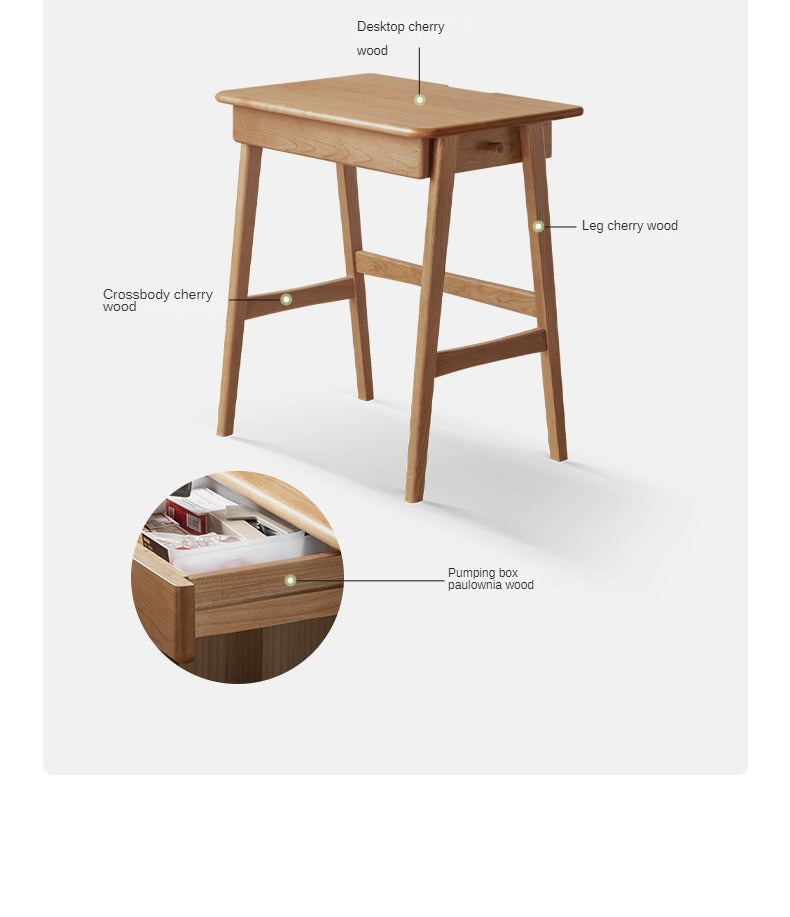 Cherry Solid Wood Desk With Drawers