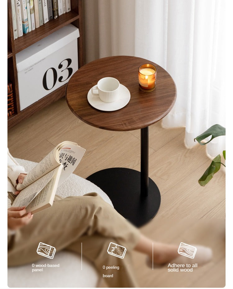 Black Walnut, Oak Solid Wood Side Table Modern