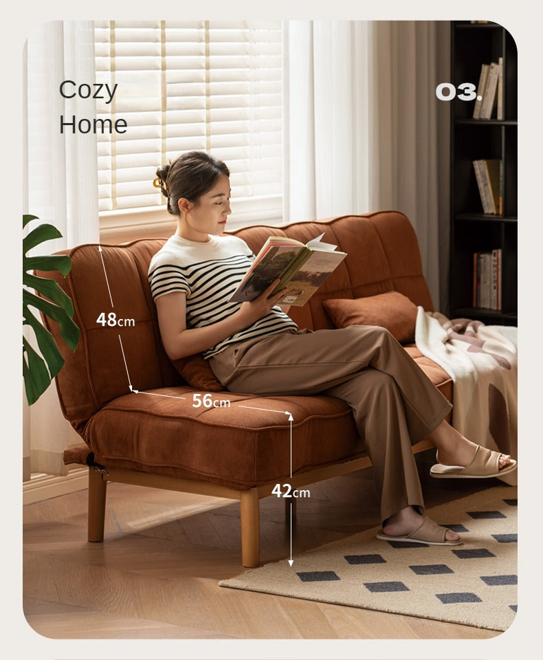 Fabric Sofa Antique Style Telescopic Dual-purpose Sofa.