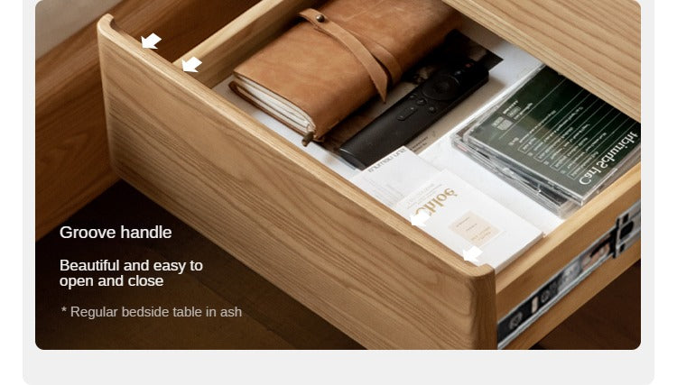 Ash, Oak, Sandalwood Solid Wood White Wax Small Nightstand