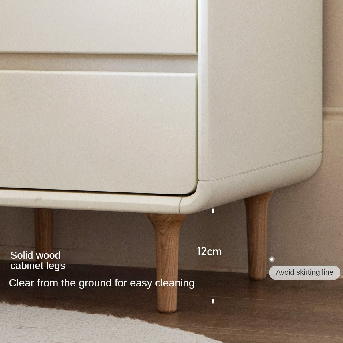 Poplar Solid Wood, Solid Rubberwood Nightstand.
