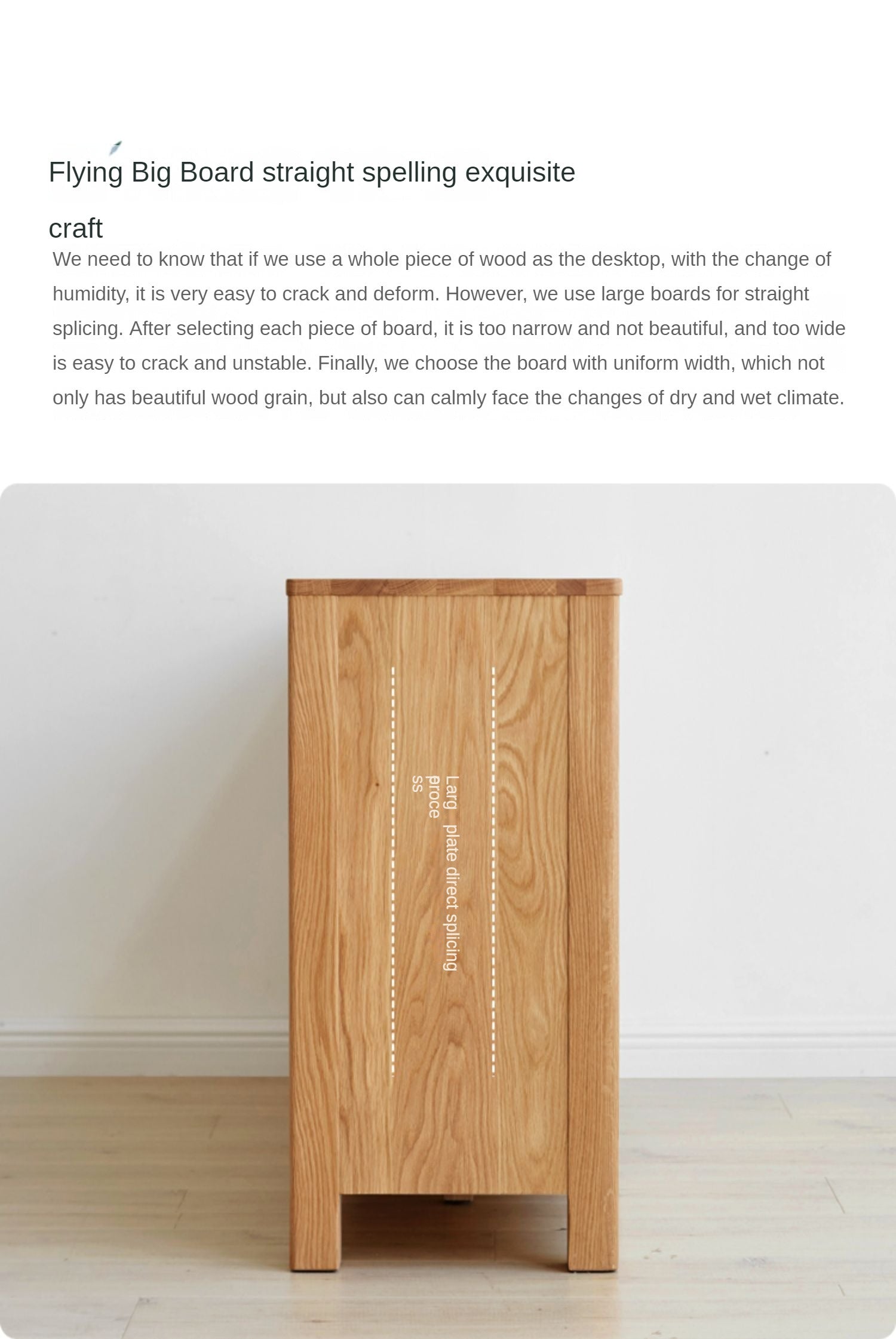 Oak Solid Wood Sideboard Storage Cabinet