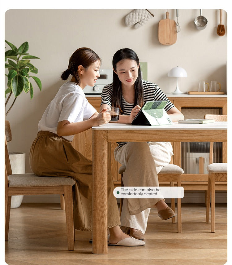 Oak Solid Wood Simple Shape Dining Table