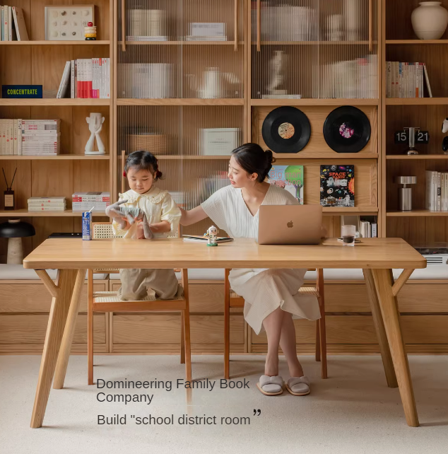 Ash, Oak Solid Wood Modern Combination Bookcase Integrated Card Seat