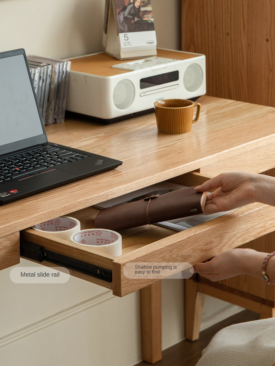 Oak Solid Wood Office Nordic Desk