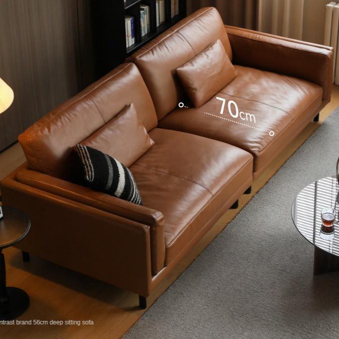 Leather Italian Minimalist Sofa.