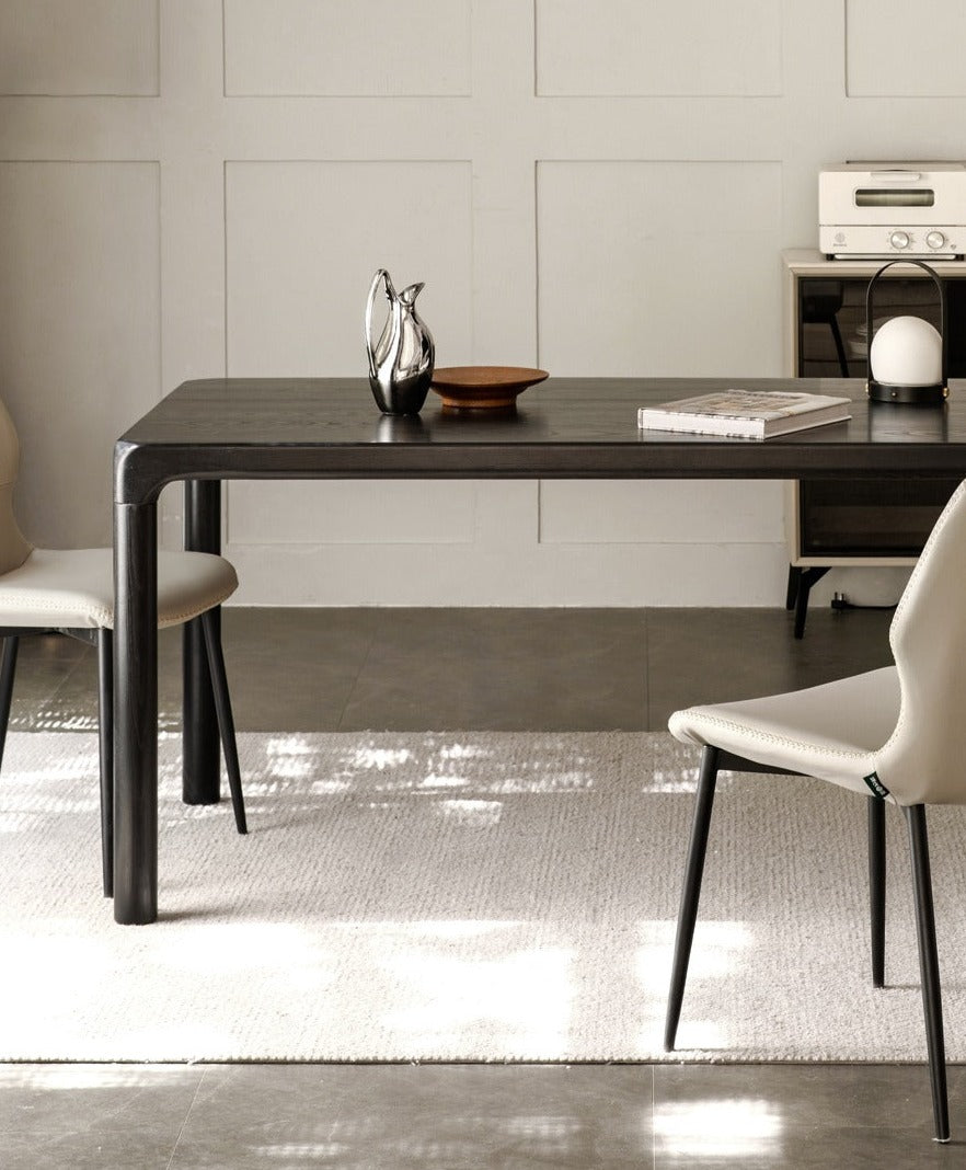 Ash Solid Wood Black Nordic Dining Table