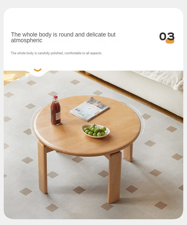Beech Solid Wood Modern European Round Coffee Table
