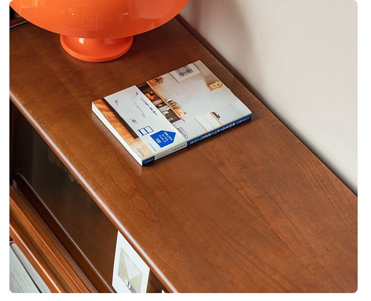 Poplar Solid Wood French Retro Side Cabinet