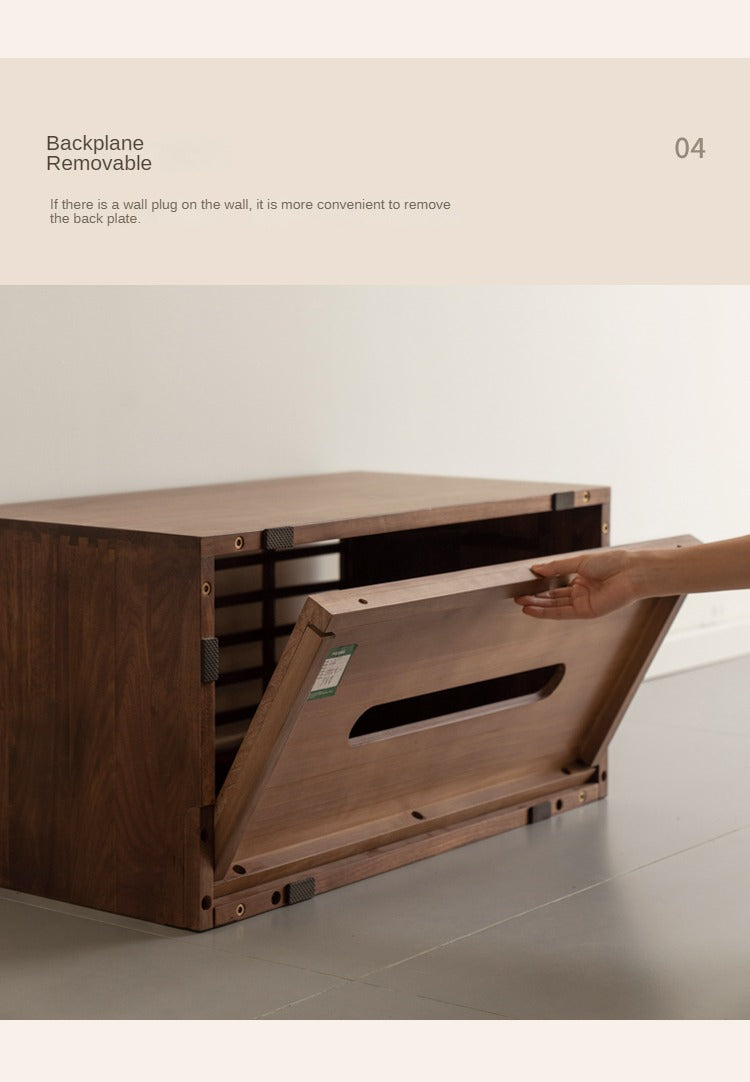 Black Walnut Solid Wood Free Combination Multifunctional Bookcase.