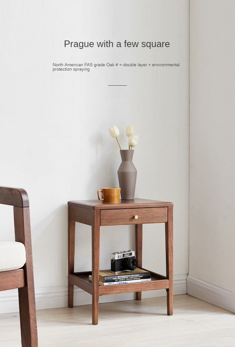 Black Walnut, Solid Rubberwood, Oak Solid Wood Side Cabinet