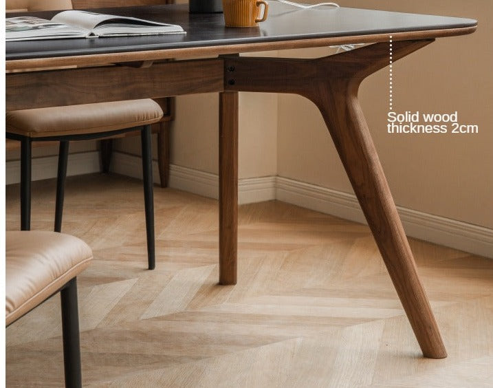 Black Walnut Solid Wood Rock Slab Dining Table