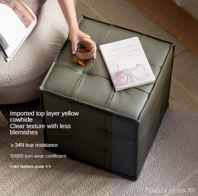 Genuine Leather Modern Makeup Stool footstool