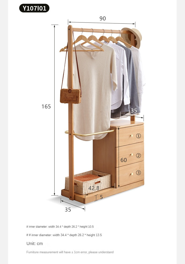 Oak Solid Wood Clothes Rack Hanger