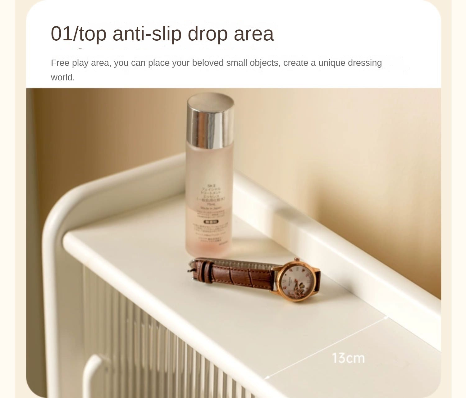 Ash Solid Wood Cream Style Vanity Table.