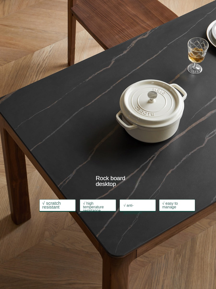 Black Walnut, Sandalwood Solid Wood Rock Slab Dining Table