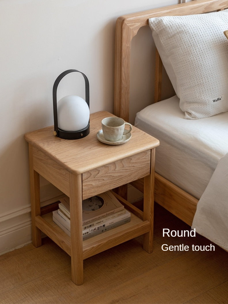 Ash Solid Wood Narrow Edge Nightstand