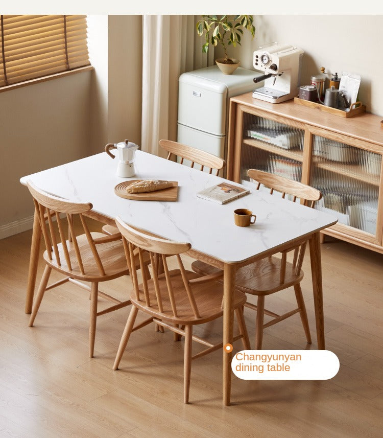 4 pcs Oak Solid Wood Dining Armchair Leisure Chair: