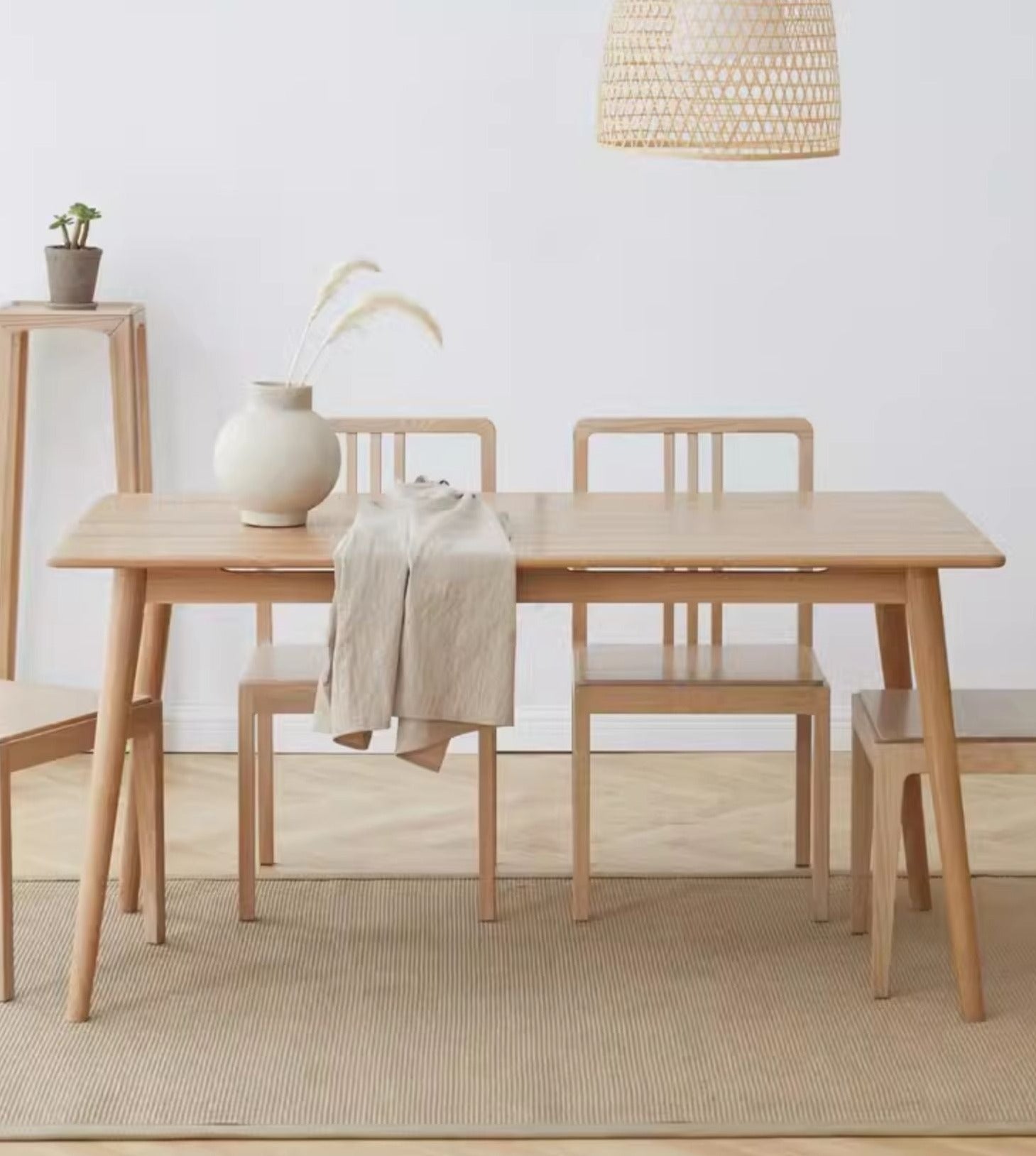 Ash Solid Wood Rectangular Nordic Modern Dining Table