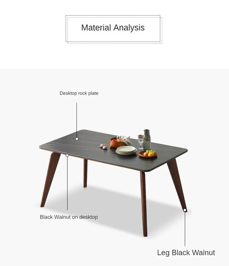 Black Walnut Solid Wood Slate North American Dining Table