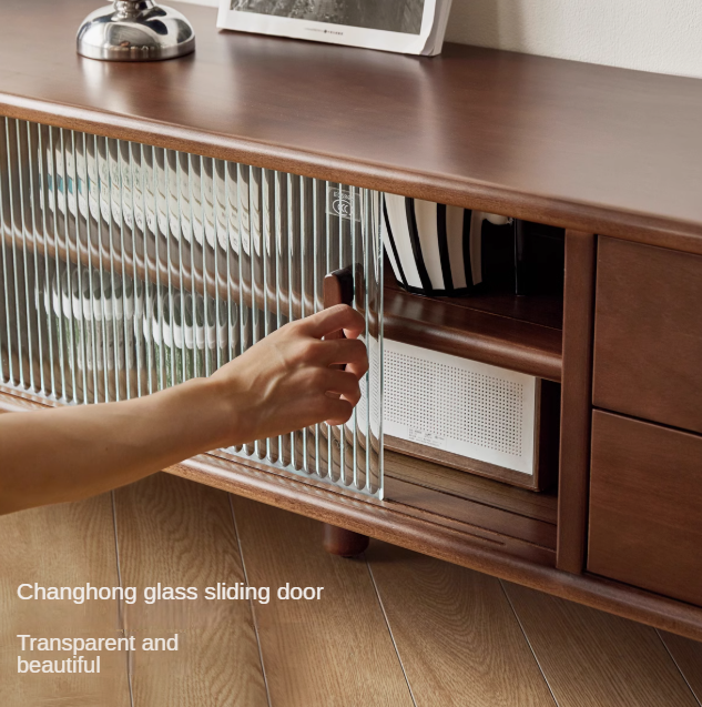 Beech Solid Wood Large TV Cabinet.