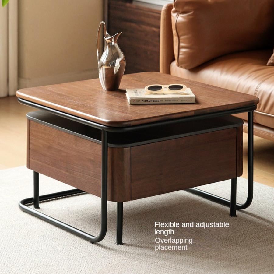 Sandalwood, Oak, Black Walnut Solid Wood Slate Top Coffee Table