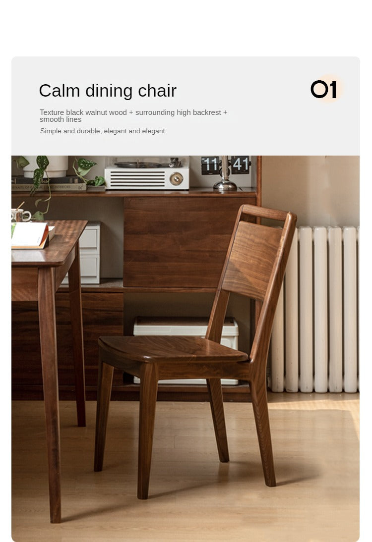 Set 4 pcs Black Walnut, White Ash, Ash, Oak, Sandalwood Solid Wood Dining Chair High Back