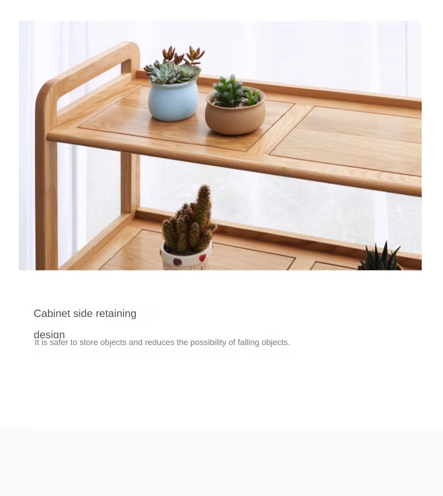 Oak Solid Wood Floor-Standing Bookshelf, Flower Rack