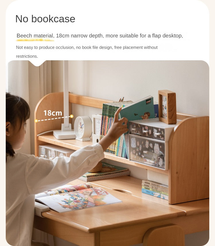 Beech, Oak, Poplar Solid Wood Nordic Study Bookshelf