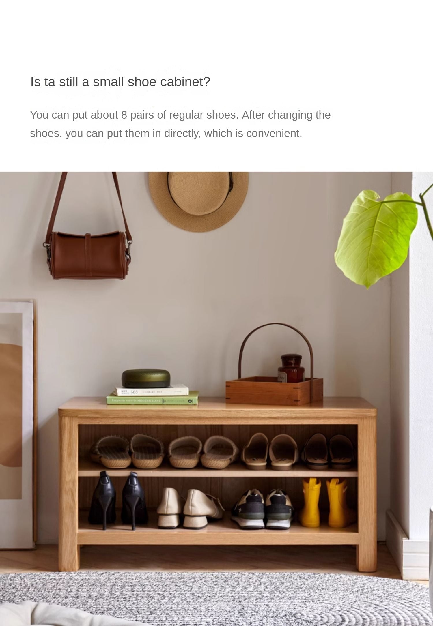 Oak Solid Wood Shoe Storage Bench