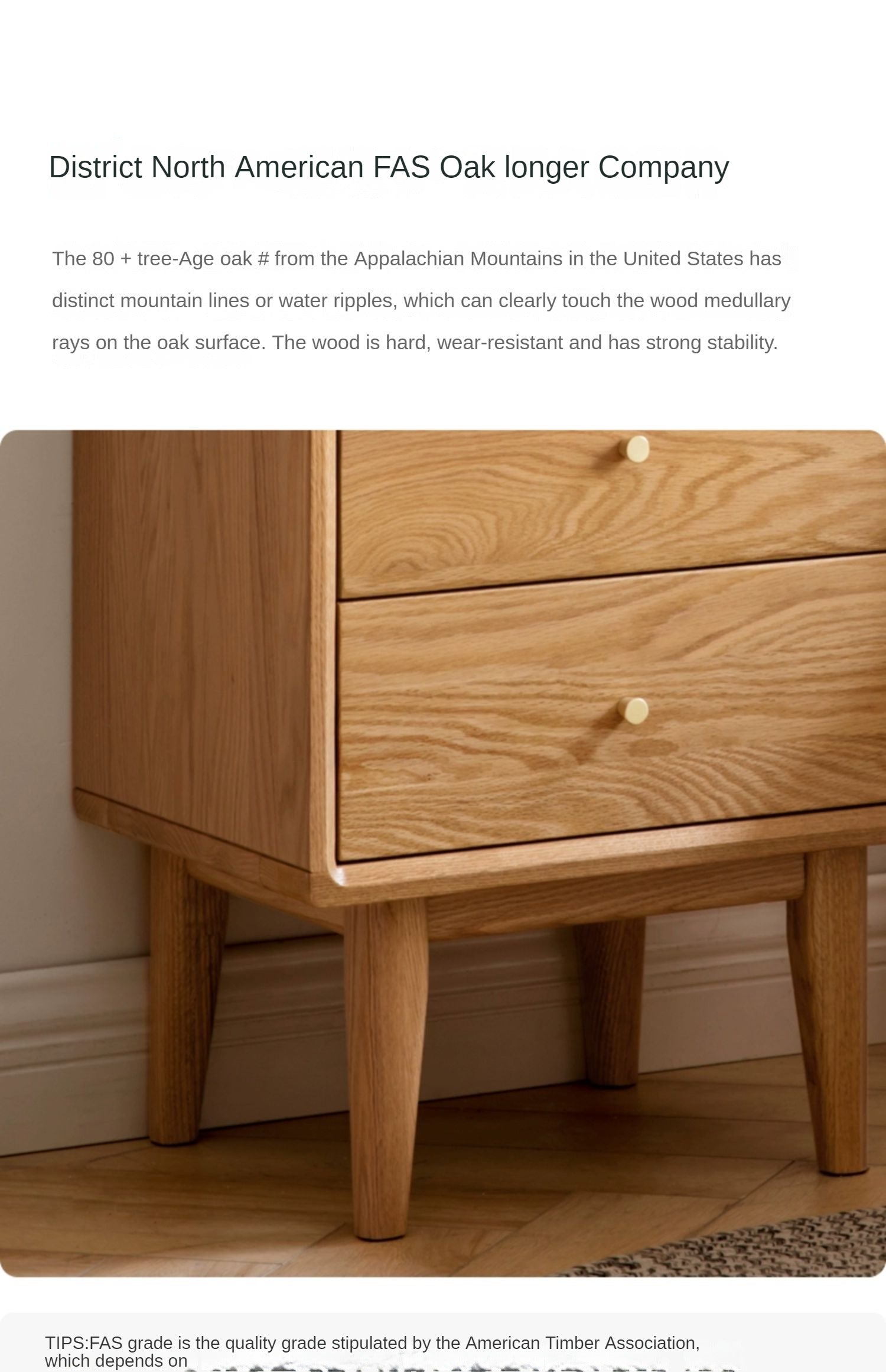 Beech, Oak, Ash solid wood Nightstand