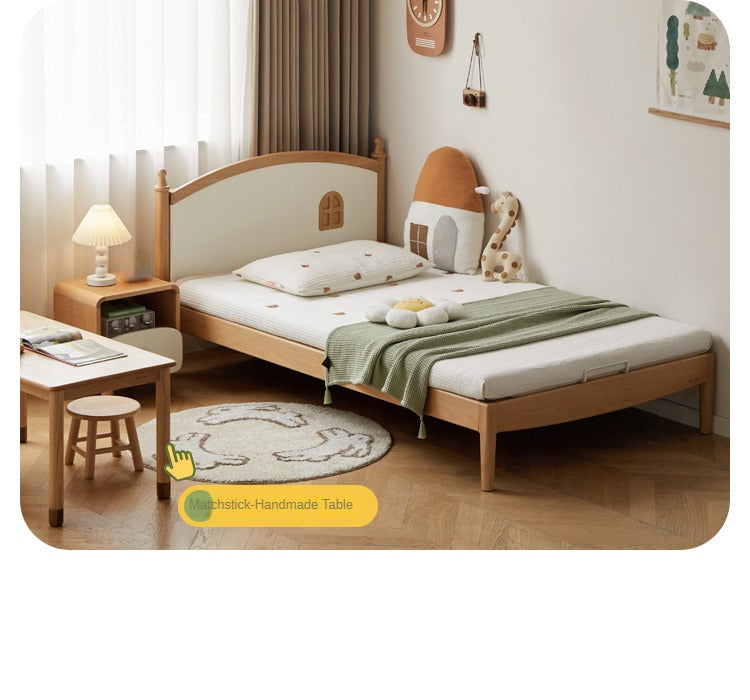 Beech Solid Wood Children's Single Bed.