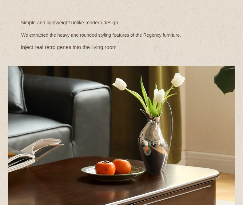 Poplar Solid Wood American Rectangular Coffee Table