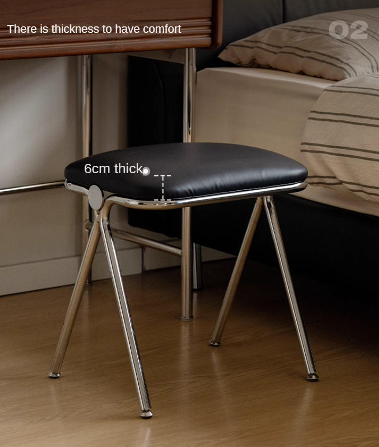 Organic Leather Soft Package Makeup Stool