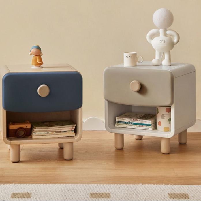 Rubberwood Solid Wood Children's Modern Nightstand