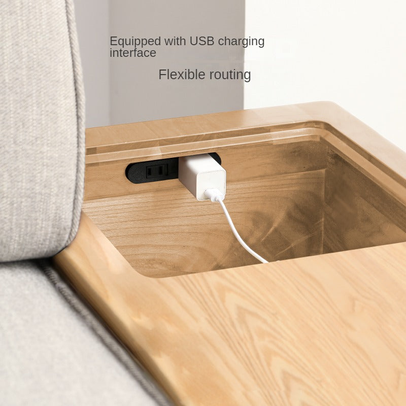 Ash Solid Wood Side Modern Corner Storage Side Table