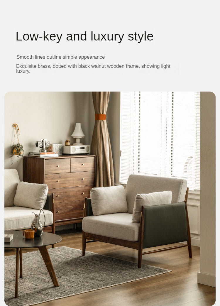 Black Walnut Solid Wood Armchair)