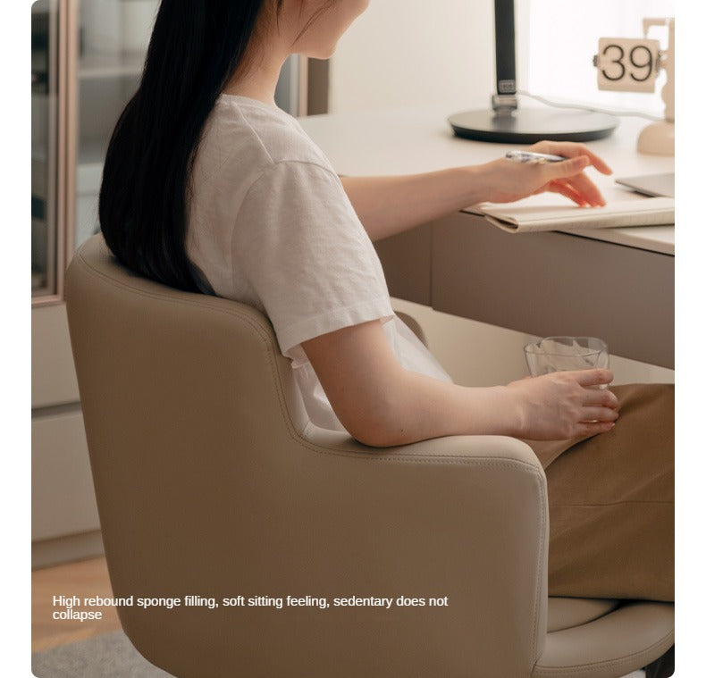 Organic Leather Soft Comfortable Italian Light Luxury Computer Chair