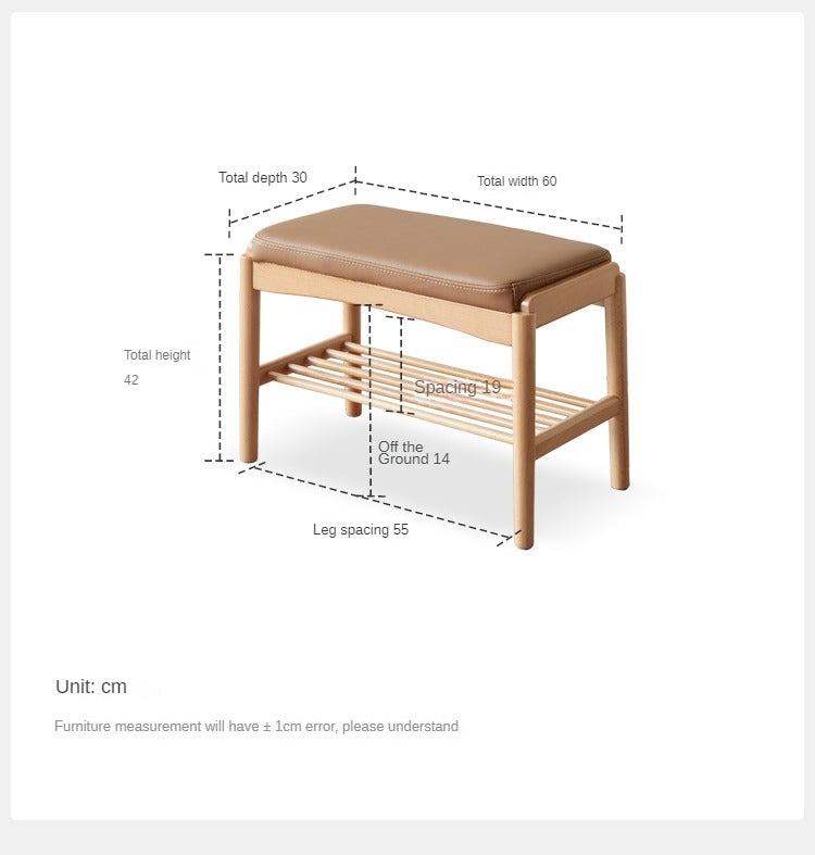Beech, Oak Solid Wood Shoe Changing Stool