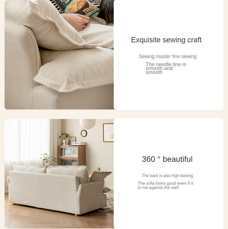 Fabric Down Modern Three-seat Sofa.