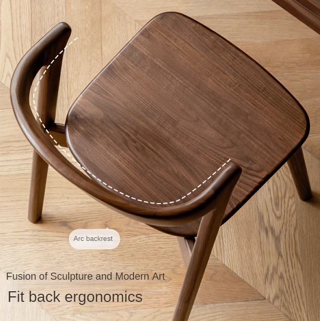 Black Walnut, Ash Solid Wood Dining Chair