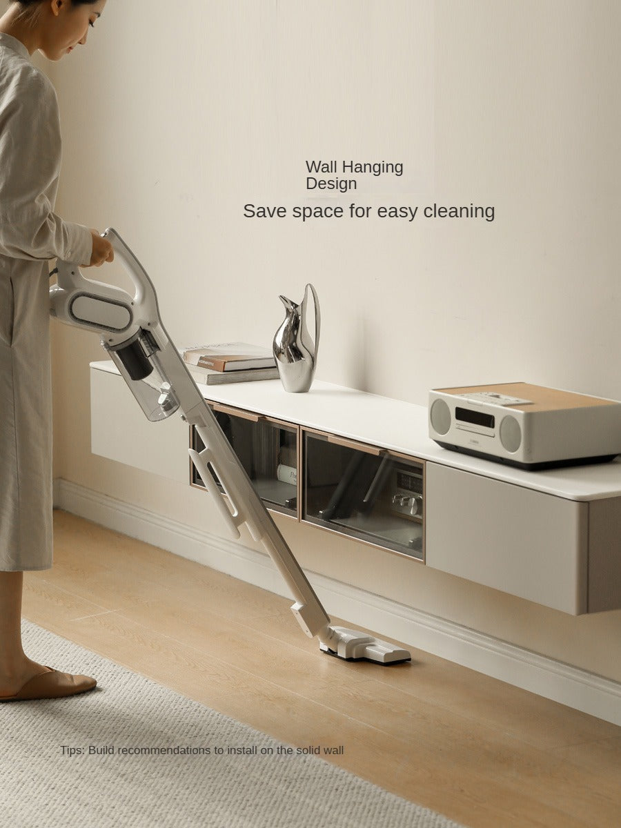 Poplar Solid Wood Wall Mounted TV Cabinet with Light.