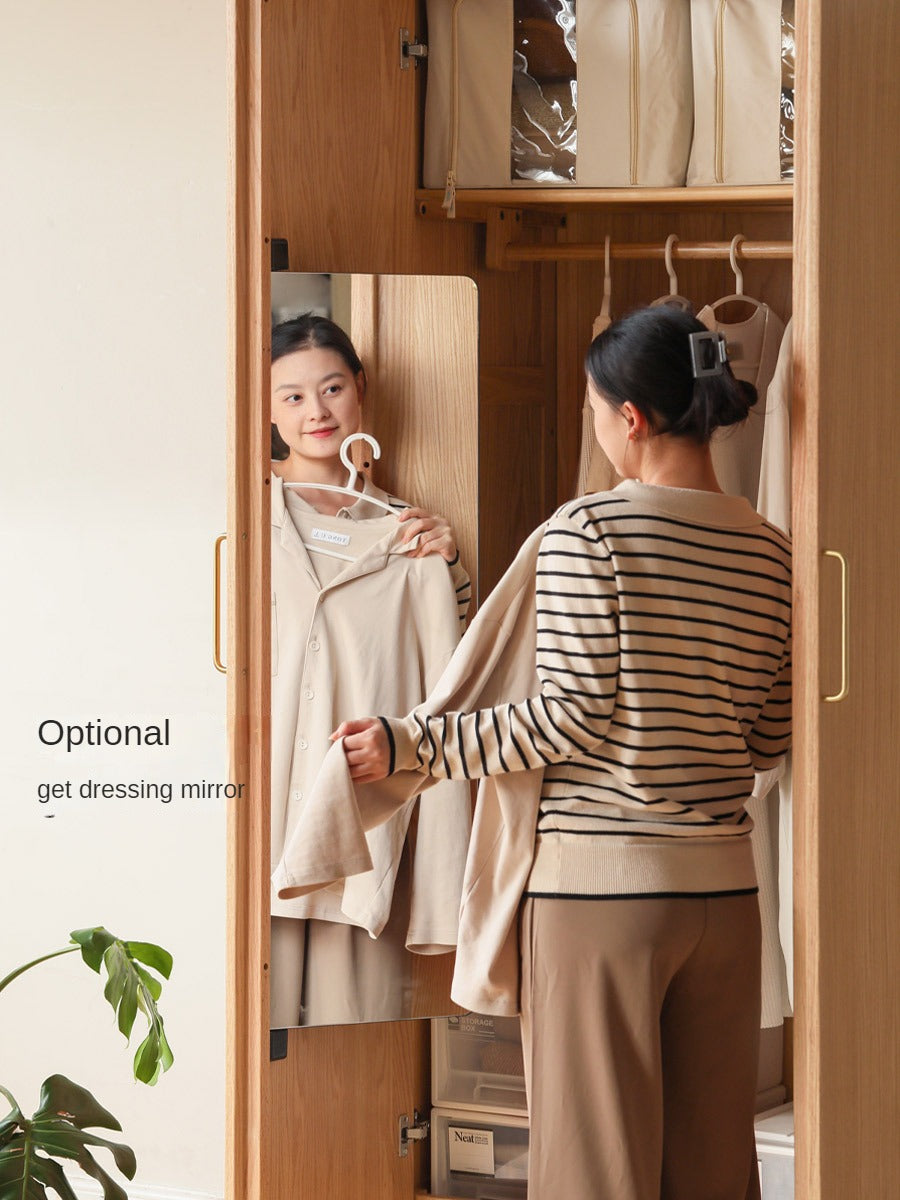 Oak Solid Wood Double Door Wardrobe.