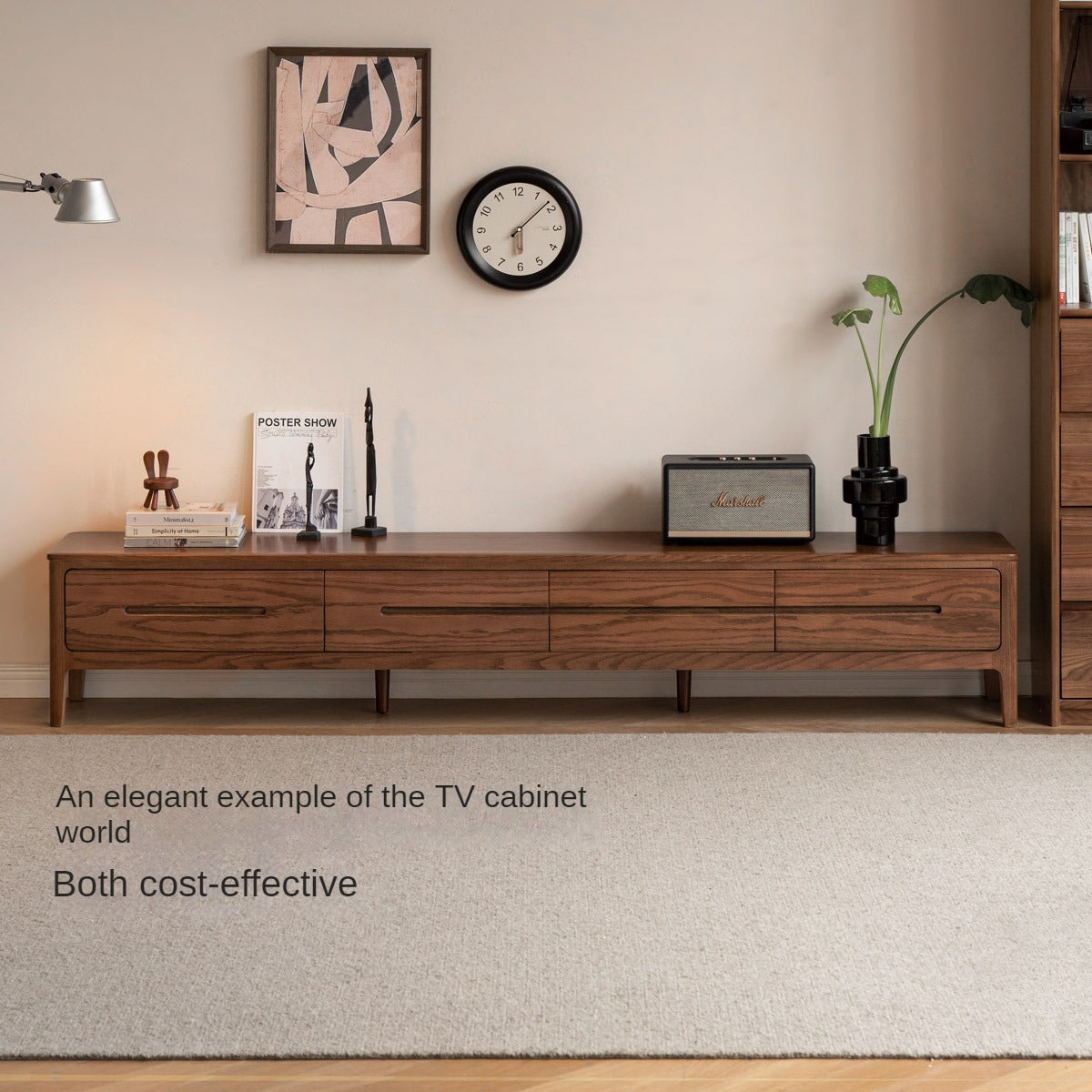 Oak Solid Wood Nordic TV Cabinet.