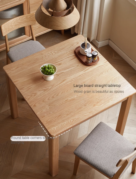Oak Solid Wood Square Modern Dining Table