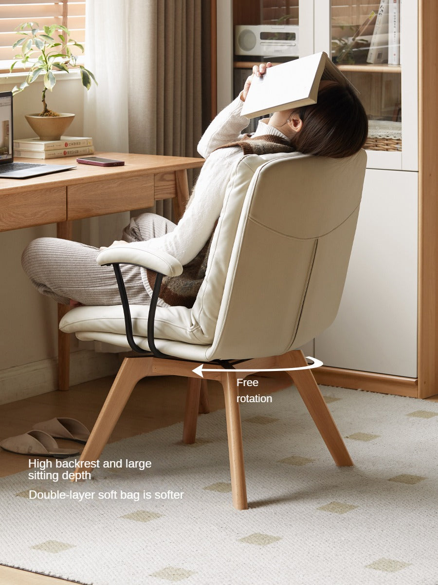 Beech Solid Wood Rotating Chair Technical Fabric.
