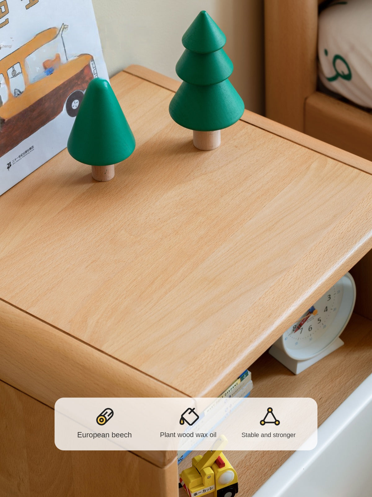 Beech Solid Wood Kid's Creative Nightstand