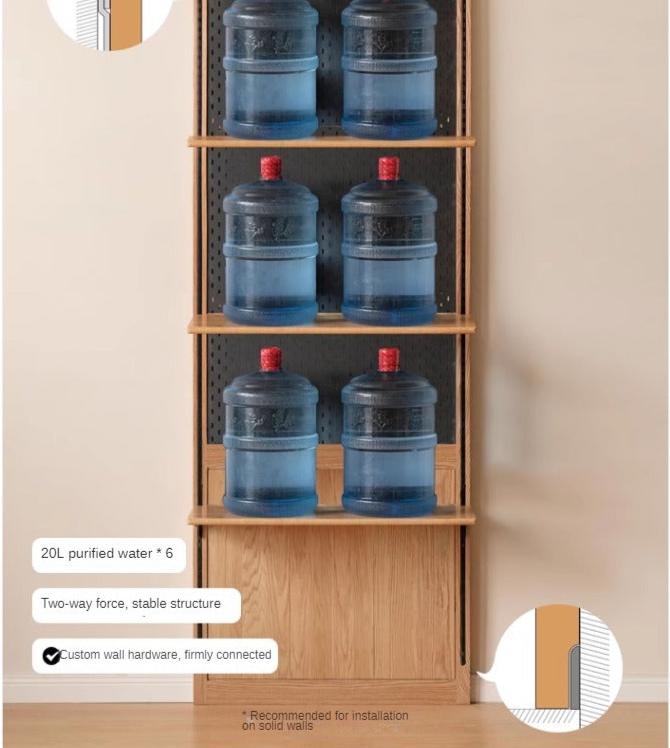 Oak Solid Wood Wall Hanging System, Storage Rack Combination