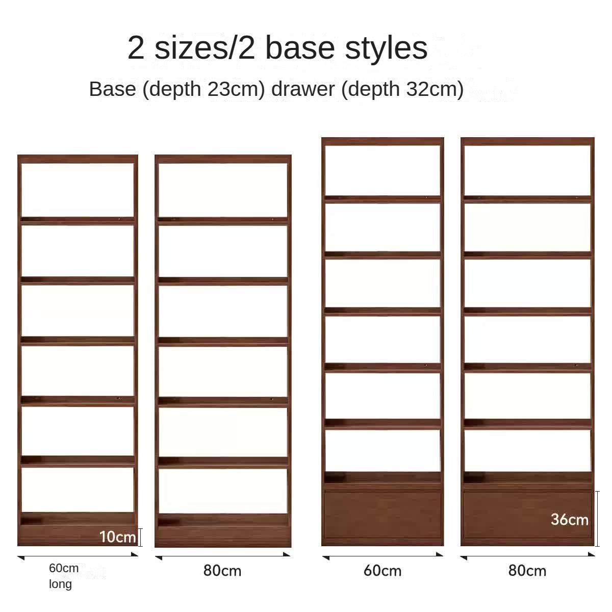 Rubber solid wood bookshelf floor rack storage cabinet.