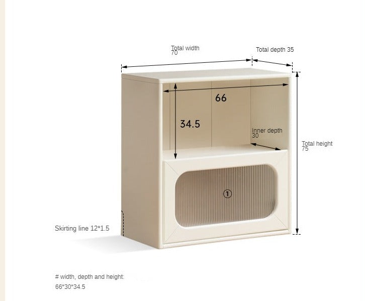 Solid Rubberwood Storage Multi-Functional Storage Bookcase.